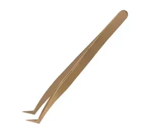 Pinzas de Acero Inoxidable para Extensiones de Pestañas, Pinzas de Punta Recta y Curva, Pinzas con Logotipo Personalizado, Modelo ET-New-10 - Product Image 3