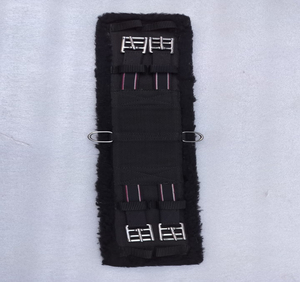 Sangle d'équitation synthétique anglaise avec coutures en nylon 9 brins, doublure en fausse fourrure douce, sangle de cheval synthétique anglaise durable - Product Image 1