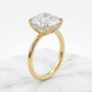 Bague pour femme LILABA ENTERPRISE en or jaune 18 carats avec diamant de laboratoire taille coussin, certifié IGI, clarté F VVS2, pour usage quotidien - Product Image 2
