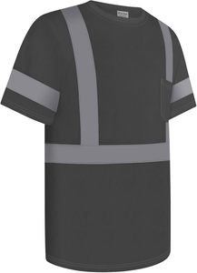 Camiseta de rendimiento OEM con bolsillo, detalles reflectantes, absorción de humedad, para entrenamiento y trabajo. - Product Image 6