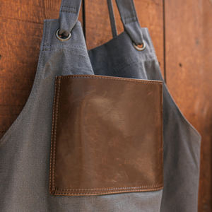 Delantal de Lona Encerada Gruesa de Lujo con Cremallera y Correa Cruzada Ajustable para Chef, Barbacoa, Barbero, Carpintero, Equipo de Taller LCA-0024 - Product Image 6