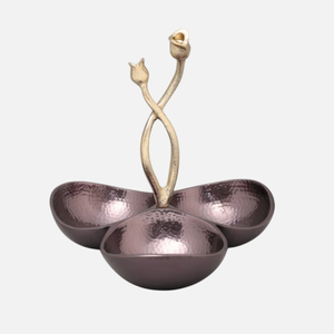 Bol en métal doré en forme de feuille de Ginkgo, fait main, décoratif et de service, style oriental, martelé, pour fêtes, vente en gros et fournisseurs - Product Image 5