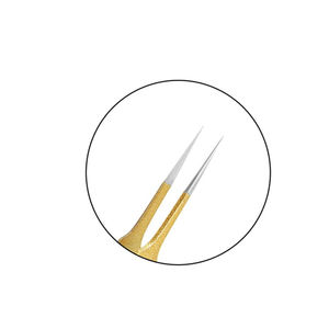 Pince à cils 90 degrés personnalisée à marque privée, en acier inoxydable japonais, antistatique, avec pointe lisse et poignée en fibre pour volume, pour extensions de cils. - Product Image 2