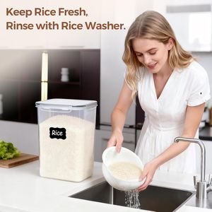 Set di 2 Grandi Contenitori Ermetici in Plastica da 9,5L/10Qt con Coperchio, Lavari Riso e Contenitori per Alimenti - Product Image 4
