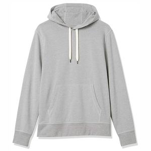 Sweat-shirt à capuche unisexe gris, coupe classique, en coton French Terry, décontracté, pour l'automne, avec poche - Product Image 1