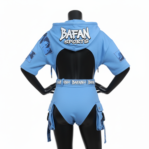 Traje de Baño para Mujer, 200 GSM, Tela de Poliéster y Spandex, Azul Cielo, Panel Utilitario, Logotipo Personalizado - Product Image 2