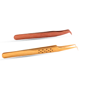 Pinzas de Acero Inoxidable para Extensión de Pestañas en Oferta, Color Dorado y Oro Rosa, Antiestáticas, Diseño Confortable, Fácil de Agarrar, Longitud de 12-14 cm - Product Image 2