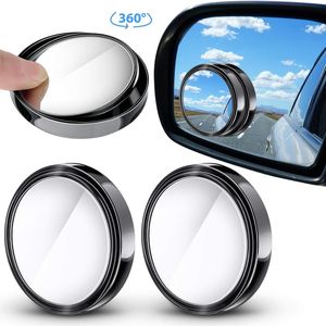 4 Espejos Convexos de Vidrio Negro de 2 Pulgadas, Ajustables 360 Grados, para Puntos Ciegos del Retrovisor del Coche, Espejos Convexos de Gran Angular - Product Image 1