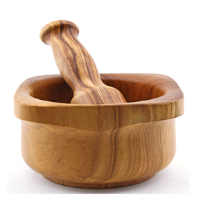 Mortero y Pilón de Madera Maciza, Herramienta de Cocina Manual Ecológica para Moler Hierbas y Especias Tradicionales 96 - Product Image 2