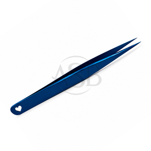 Pinzas de Aislamiento Rectas con Corte en Forma de Corazón, Acero Inoxidable con Acabado Azul Plasma, Logotipo Personalizado, Instrumento de Belleza, Servicio OEM - Product Image 4