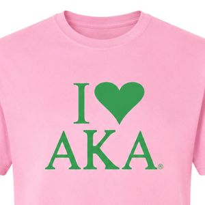 Camiseta I Love AKA, camiseta de algodón bordada en rosa y verde, Top informal de manga corta a la moda para mujeres y hombres, ropa cómoda de verano - Product Image 6