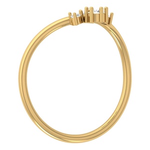 Round Brilliant Cut Lab Created Diamond Solid Pure Gold Chevron Band Loose Precious Diamond <b>Adjustable</b> <b>Ring</b> For Everyday Wear - Product Image 4