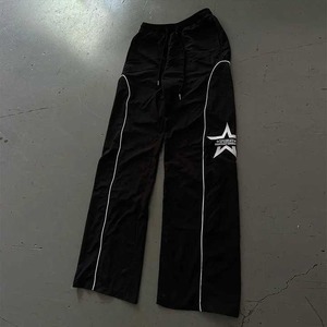 High Quality Nylon Embroidery Pants Custom Embroidered <b>Drawstring</b> Street Wear Loose Fit Oversize Nylon Cargo <b>Trouser</b> for Men - Product Image 5