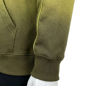 Sweat-shirt à capuche vert olive pour homme, coupe classique, en coton French Terry, décontracté, avec poche avant - Product Image 3