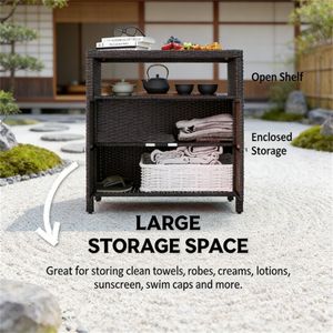 Armadio da Esterno Marrone con Ripiani, Pratico per l'Organizzazione degli Asciugamani - Product Image 2