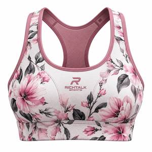 Sujetador deportivo de sublimación para mujer, el más vendido, de bajo precio, de secado rápido, transpirable, al por mayor, de alta calidad, con logo frontal, espalda cruzada, soporte medio - Product Image 1