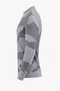 เสื้อรัดรูปแขนยาวสำหรับผู้ชาย สีเทา ลายพราง พิมพ์ลายแบบซับลิเมชั่น แห้งเร็ว ผลิตจากโพลีเอสเตอร์ เหมาะสำหรับใส่ออกกำลังกาย - Product Image 6