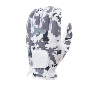 Gants de golf en cuir Cabretta gris et blanc super doux pour femmes et hommes, gants de golf en cuir professionnels sur mesure - Product Image 3