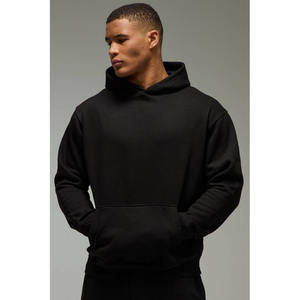 Sweat à capuche d'hiver imprimé par transfert thermique de qualité supérieure pour hommes, pull-over personnalisé uni teint en filature, 100% coton molleton - Product Image 1
