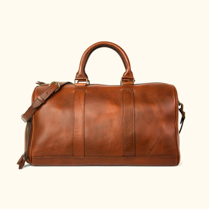 Genuine Leather <b>Duffel</b> <b>Bag</b> with Adjustable Strap Zipper Closure 20-30L Capacity for Men Travel Casual Style - Product Image 3