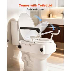 Asiento Elevador de Inodoro Acolchado con 3 Niveles de Altura Ajustable, Capacidad de Carga de 300 Libras, Amplio, Equipo de Seguridad para Baño - Product Image 6