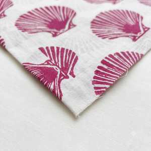 Pink Shell Print 100% Cotton Poplin <b>Fabric</b> 43/44" Wide <b>Medium</b> Weight Woven Stain Resistant Ethnic Style Home Textile Material - Product Image 2
