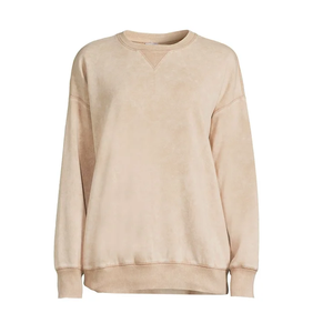 Sudadera de Punto de Manga Larga con Cuello Redondo 100% Algodón, Color Sólido, Informal, para Mujer, Diseño Personalizado de Bangladesh - Product Image 3