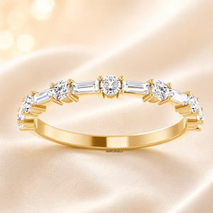 Bague en or jaune pour femme avec diamant rond taille brillant, bijou de fiançailles classique, Vaayu Jewels, plaqué rhodium, tendance - Product Image 1