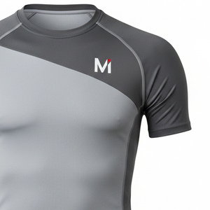 T-shirt de compression sublimé à motifs inaltérables, vêtement de sport haute performance en Spandex, coupe ajustée pour la musculation - Product Image 2