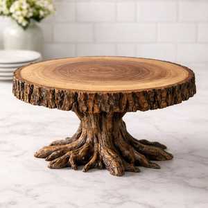 Luxury Double <b>Tier</b> <b>Cake</b> Stand Gold Branch Design Glass Dessert Display Stand Plates for Wedding - Product Image 3