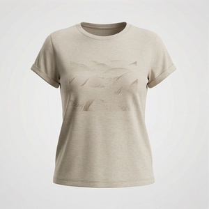 T-shirt élégant pour femmes en coton et polyester, décontracté, respirant, écologique, séchage rapide, couleur personnalisée, prix compétitifs - Product Image 1