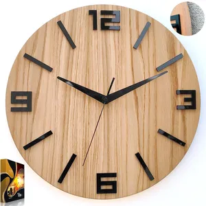 Premium Natural Wooden <b>Clock</b> Wholesale Price Stylish <b>Wall</b> <b>Clock</b> for Living Room <b>Bedroom</b> Office and Decoration - Product Image 1