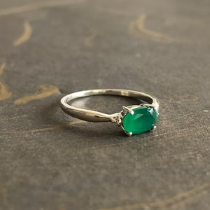 <b>Emerald</b> Cut Gemstone <b>Ring</b> 925 Sterling <b>Silver</b> Prong Setting Classic Style Women's Jewelry May Birthstone - Product Image 3