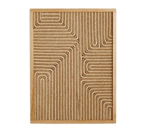 Arte de pared de cuerda de Venta caliente con diseño geométrico abstracto colgante de pared de fibra Natural hecho a mano para sala de estar y decoración del hogar - Product Image 1