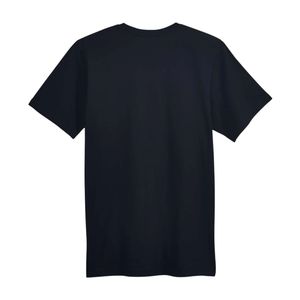 เสื้อยืดคอกลมแขนสั้นสีดำทรงโอเวอร์ไซส์ ผ้าฝ้ายพรีเมียม ใส่สบาย ระบายอากาศดี  เหมาะสำหรับสกรีนลาย  ขายส่ง รับผลิตแบบ OEM ODM - Product Image 5
