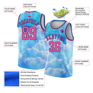 Camiseta de Baloncesto Personalizada y Duradera para Hombre, Color Personalizado para Deportes de Equipo, Tallas Grandes, Conjuntos de Verano, Transpirable, Secado Rápido, 100% - Product Image 5