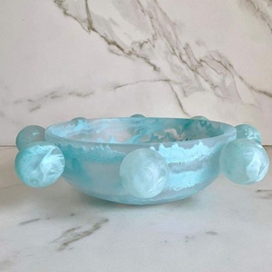 Bol à salade en résine sculpté à la main en Inde, de qualité alimentaire, écologique, durable, multicolore, compatible lave-vaisselle, nouvelle mode, idéal pour toutes les fêtes - Product Image 2