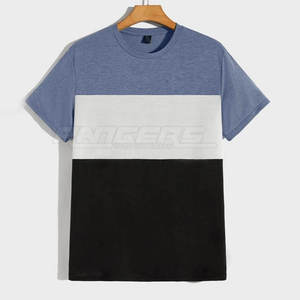 Camisetas de Hombre con Bloques de Color, Manga Corta, Cuello Redondo, Corte Regular, Camisetas de Verano, Estampado Personalizado, Camisetas Casuales - Product Image 1