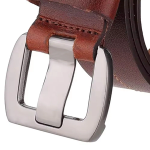 RELEVO INDUSTRIES <b>Iron</b> Buckle Men's Genuine Leather Cow Hide High Quality Fashion Casual Belt - Product Image 5