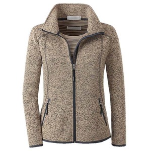 Chaqueta polar para mujer con cremallera completa, cuello alto, transpirable, para uso en exteriores en otoño e invierno, corte regular, color sólido. - Product Image 1