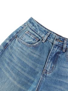 YUANBOFEI <b>Women</b> Boyfriend Casual Loose Denim <b>Jeans</b> High Quality Breathable High <b>Waist</b> Wide Leg Blue Washed Comfortable Custom - Product Image 3