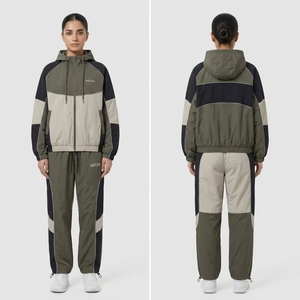 Women's Camo Print Windbreaker Tracksuit - <b>Track</b> <b>Jacket</b> & Pants Set for Gym, China Factory Supplier - Product Image 3
