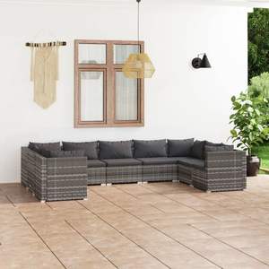 Conjunto Modular Grande de Muebles de Jardín de Ratán PE Gris, Muebles Modulares de Exterior de Primera Calidad - Product Image 1