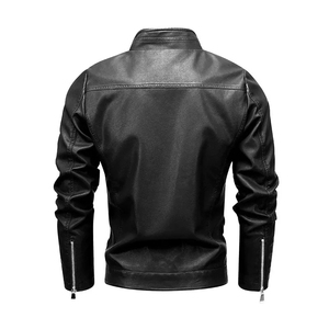 Blouson bomber en cuir matelassé classique pour homme, chaud et respirant, avec poignets côtelés, imperméable, plusieurs couleurs pour l'hiver - Product Image 2