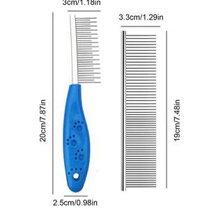 Peine de Metal Premium para el Cuidado del Cabello, Peine Suave para el Cuidado del Pelaje, Peine de Doble Acción para Eliminar Nudos y Pelo Suelto - Product Image 4