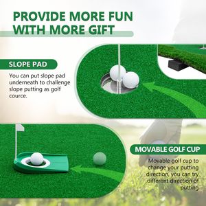 Tappetino da Golf per Putting di Alta Qualità 12x5 ft con 3 Buche e 3 Bandierine per Allenamento Indoor/Outdoor - Product Image 5