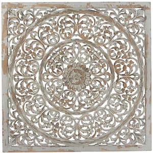 Mandala mural sculpté à la main en bois de Sheesham - Décoration bohème pour la maison - Vente en gros - Product Image 1