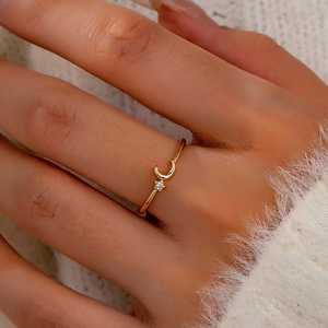 นาฬิกาแหวนเคลือบทองฮอลล์มาร์ค ซิลเวอร์ ลัฟวิ่ง มูน สตาร์ - Product Image 2