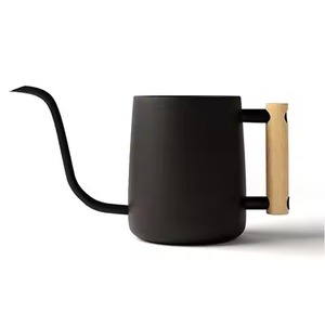 Arrosoir de qualité supérieure, nouvelle arrivée, noir anthracite mat, en acier inoxydable, avec poignée en bois léger - Product Image 1