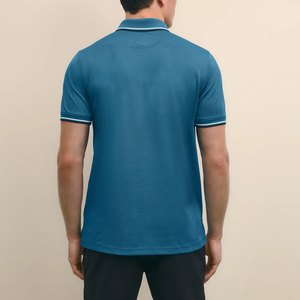 Vente en gros – T-shirt tricoté 100 % coton 220 GSM à manches courtes et col rond, couleur unie, pour l'été, décontracté, personnalisable avec logo, tendance - Product Image 2